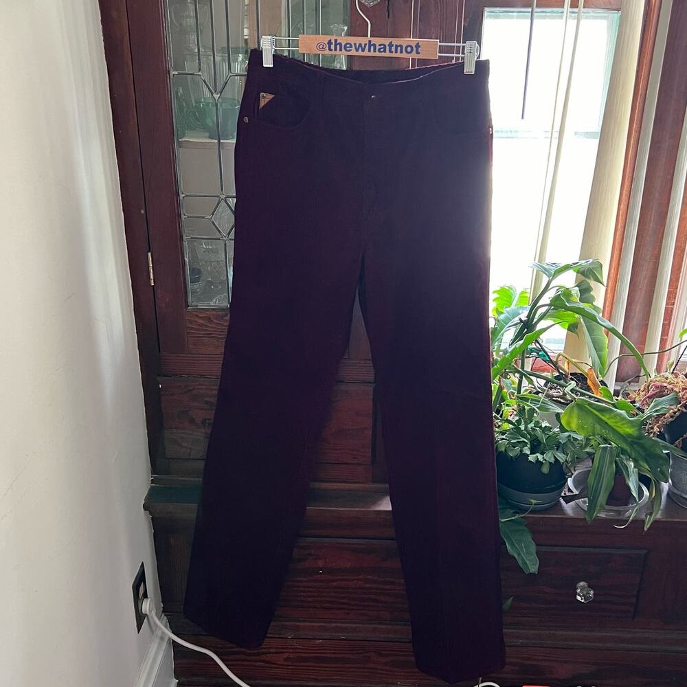 Vintage Jordache Corduroy Pants Cranberry High Rise Bootcut 32L - Picture 9 of 17